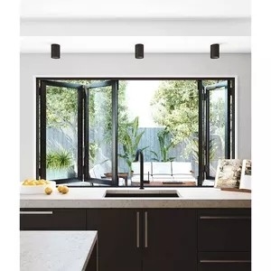 Внешнее стекло сплава алюминия фасада складывая Bifold Windows и двери подвергли рамка действию