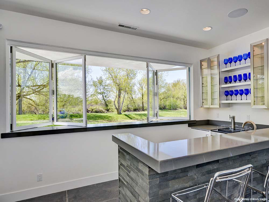 Внешнее стекло сплава алюминия фасада складывая Bifold Windows и двери подвергли рамка действию